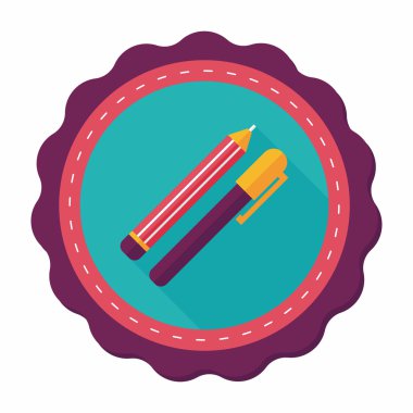 Uzun Gölge, eps10 kalem ve kurşun kalem düz simgesi