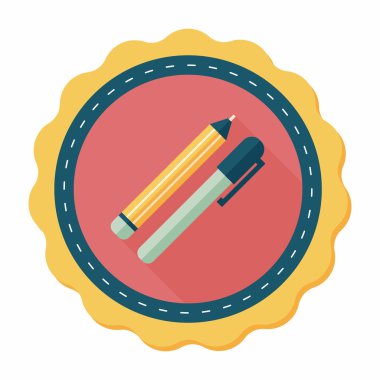 Uzun Gölge, eps10 kalem ve kurşun kalem düz simgesi