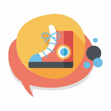 Vintage ayakkabılar düz simgesi ile uzun gölge, eps10