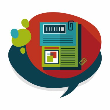 belgeyi düz simgesi ile uzun gölge, eps10