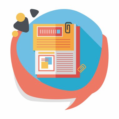 belgeyi düz simgesi ile uzun gölge, eps10