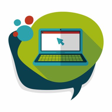 Uzun Gölge, eps10 ile dizüstü düz simgesi