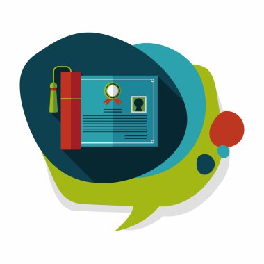 Uzun Gölge, eps10 ile Diploma düz simgesi