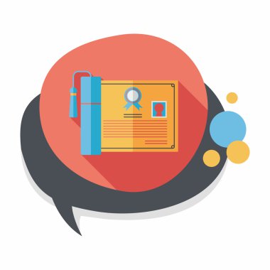 Uzun Gölge, eps10 ile Diploma düz simgesi