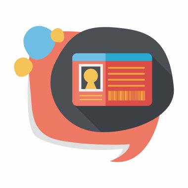 kimlik kartı ile uzun gölge düz simgesi