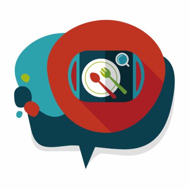 çanak ware ve çatal bıçak takımı uzun gölge düz simgesi