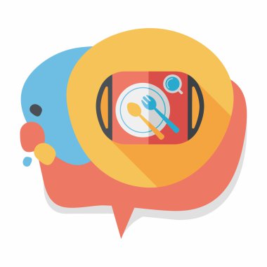 çanak ware ve çatal bıçak takımı uzun gölge düz simgesi