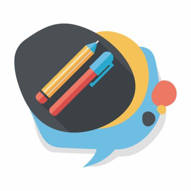 Uzun Gölge, eps10 kalem ve kurşun kalem düz simgesi