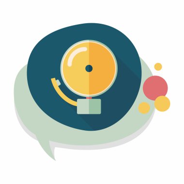 Alarm zili uzun gölge, eps10 düz simgesiyle