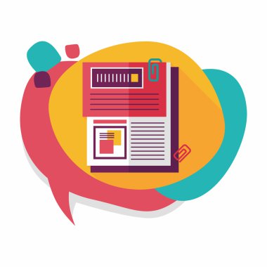 belgeyi düz simgesi ile uzun gölge, eps10