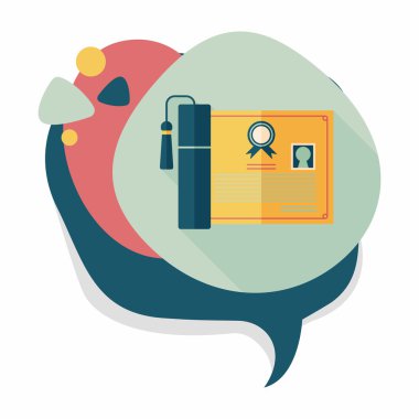 Uzun Gölge, eps10 ile Diploma düz simgesi