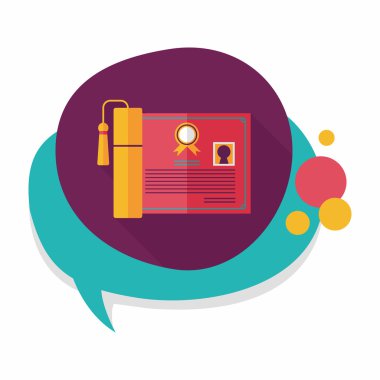 Uzun Gölge, eps10 ile Diploma düz simgesi