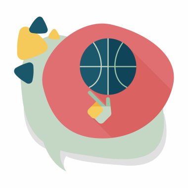 Basketbol düz simgesi ile uzun gölge, eps10