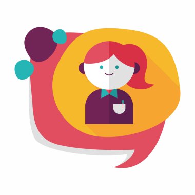 iş kadını düz simgesi ile uzun gölge, eps10