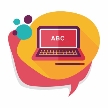 Uzun Gölge, eps10 ile dizüstü düz simgesi