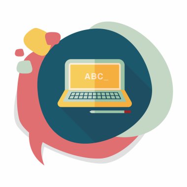 Uzun Gölge, eps10 ile dizüstü düz simgesi