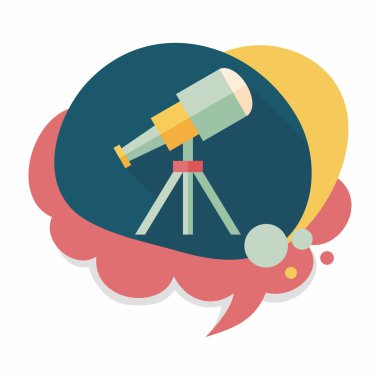 teleskop ile uzun gölge, eps10 düz simgesi