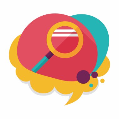 düz büyüteç simgesini uzun gölge ile