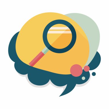 düz büyüteç simgesini uzun gölge ile