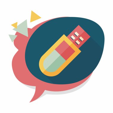 Uzun Gölge, eps10 ile USB flash bellek düz simgesi