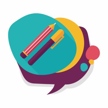 Uzun Gölge, eps10 kalem ve kurşun kalem düz simgesi