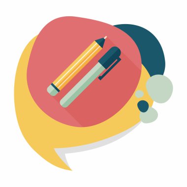 Uzun Gölge, eps10 kalem ve kurşun kalem düz simgesi