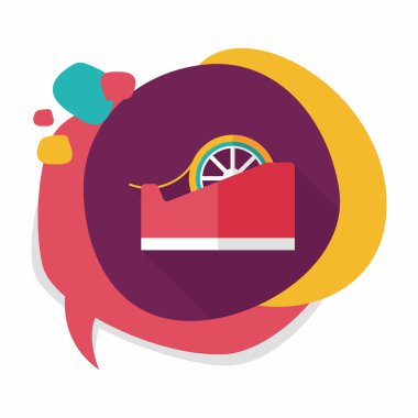 yapışkan bant düz simgesi ile uzun gölge, eps10