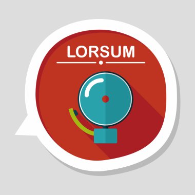 Alarm zili uzun gölge, eps10 düz simgesiyle