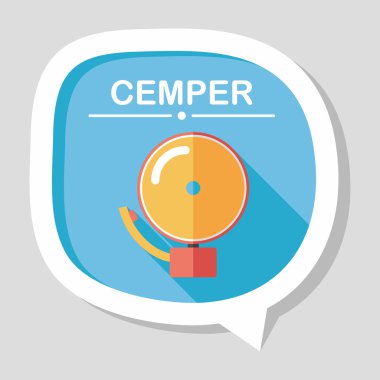 Alarm zili uzun gölge, eps10 düz simgesiyle