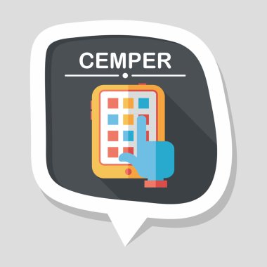 düz ekran simge uzun gölge, eps10 dokunmadan el