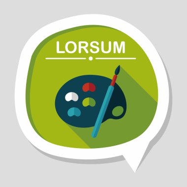 Resim paleti uzun gölge, eps 10 ile boya fırçası düz simgesi ile