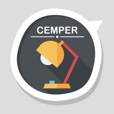 Uzun Gölge, eps10 ile masa lambası düz simgesi