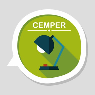 Uzun Gölge, eps10 ile masa lambası düz simgesi