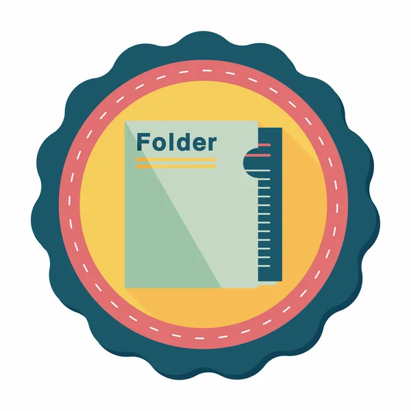 Folder flat icon with long shadow,eps10 — Stock Vector
