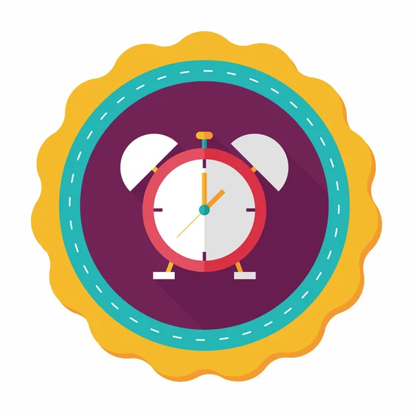 Alarm clock flat icon with long shadow,eps10 — Stock Vector