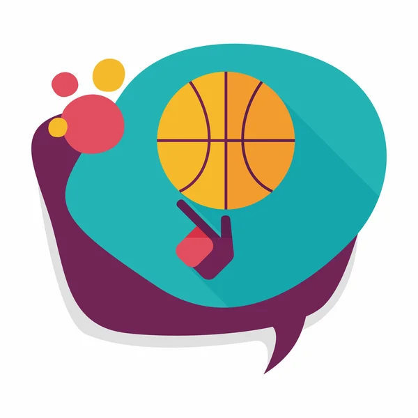 Basketbal platte pictogram met lange schaduw, eps10 — Stockvector