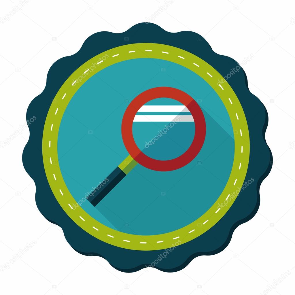 Magnifying Glass flat icon with long shadow
