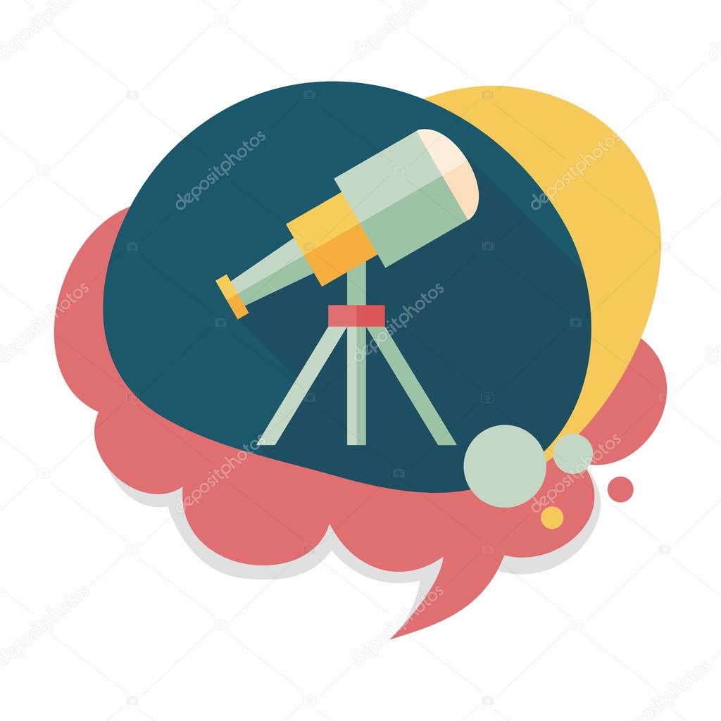 Telescope flat icon with long shadow,eps10