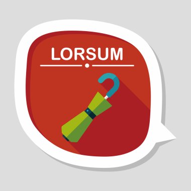 şemsiye uzun gölge düz simgesi