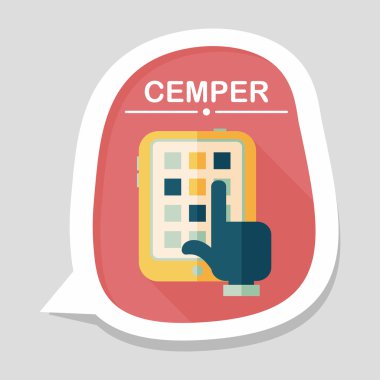 düz ekran simge uzun gölge, eps10 dokunmadan el