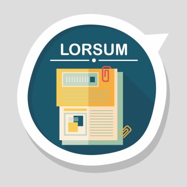 belgeyi düz simgesi ile uzun gölge, eps10