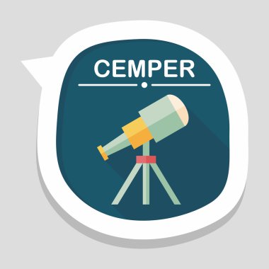 teleskop ile uzun gölge, eps10 düz simgesi