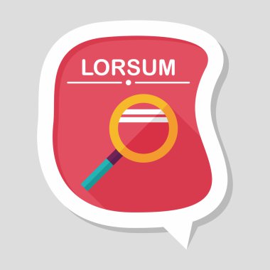 düz büyüteç simgesini uzun gölge ile