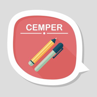 Uzun Gölge, eps10 kalem ve kurşun kalem düz simgesi