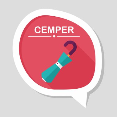 şemsiye uzun gölge düz simgesi