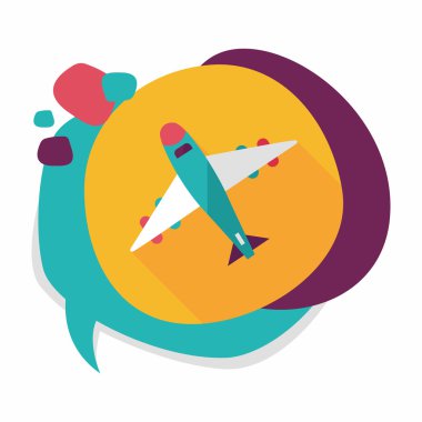 uzun gölge ile uçak düz simgesi