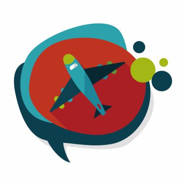 uzun gölge ile uçak düz simgesi