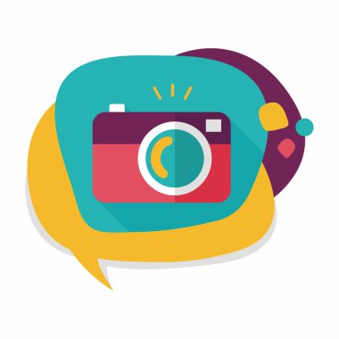 uzun gölge ile kamera düz simgesi