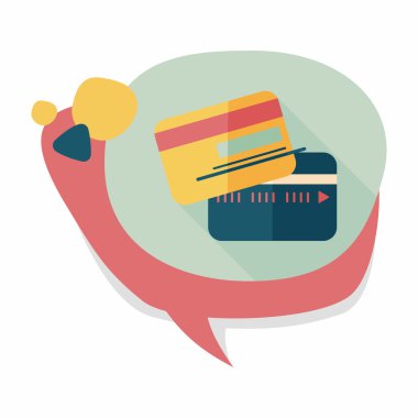 kredi kartı ile uzun gölge düz simgesi