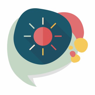 uzun gölge güneş düz simgesi